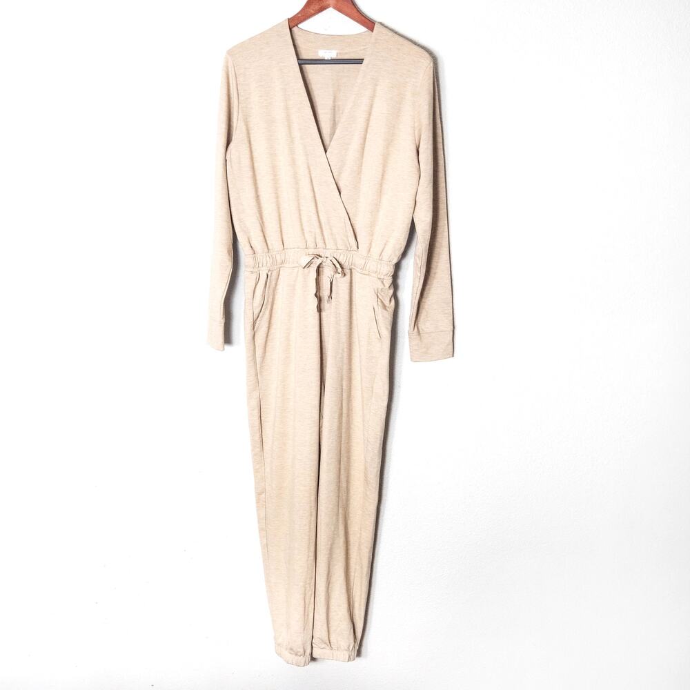 Splendid Jumpsuit Size M Knit Cozy Minimalist Travel Lightweight Tan